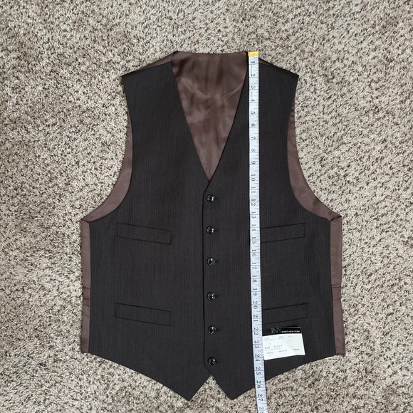 JNY Jones New York Mens Carter Vest Brown Pinstripe Wool R40 W33.5 NEW Suit - Picture 8 of 8